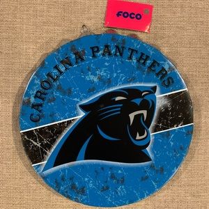 Carolina Panthers Distressed Bottle Cap Sign 12.5" FOCO